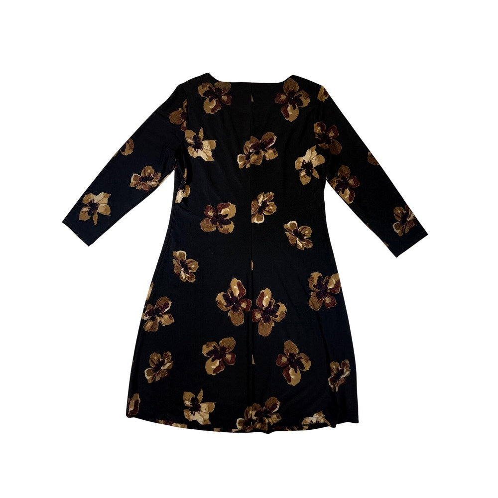 Tommy Hilfiger Black Floral 3/4 Sleeve Dress Womens Size 8